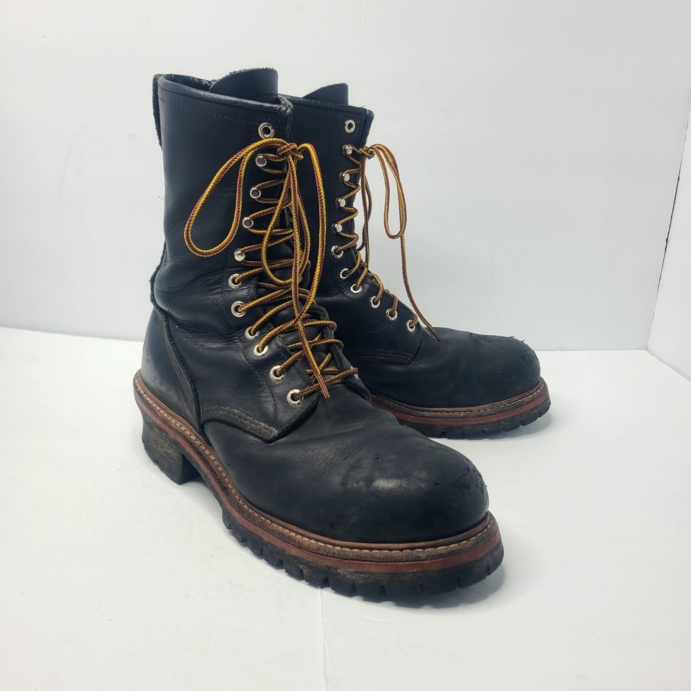 Vintage Red Wing Shoes 2218 Steel Toe Logger Leather‎ Work Mens Boots 10 M
